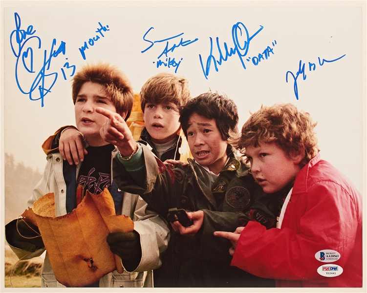 ''The Goonies'' 14'' x 11'' Photo Signed by All Four -- With PSA/DNA and Beckett COAs