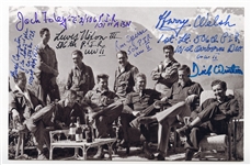 Photo Signed by Six of Easy Company, AKA the Band of Brothers at the Eagles Nest in May 1945 -- Includes the Signature of Dick Winters, Commander of the Company