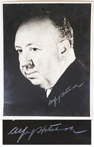 Alfred Hitchcock Signed 11'' x 14'' Photo -- With JSA COA