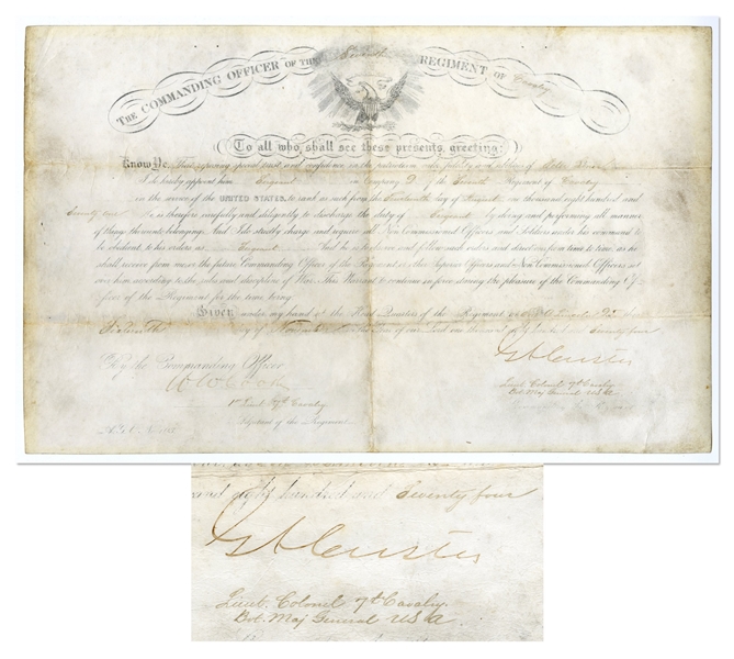 George Armstrong Custer Signed Military Appointment to the 7th Cavalry -- With PSA/DNA COA