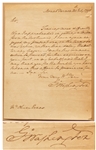 George Washington Autograph Letter Signed from 1798 to Inventor Oliver Evans -- Washington Signed Evans Patent for the First Automated Milling System as President and Adopted it at Mount Vernon