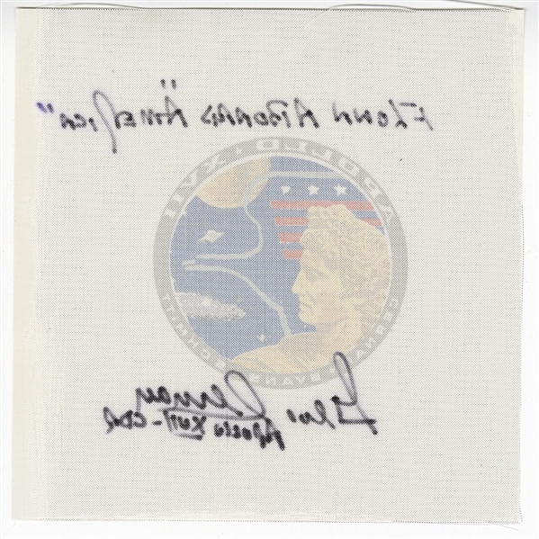 Apollo 17 Flown Beta Cloth Signed by Gene Cernan -- ''Flown Aboard 'America'''