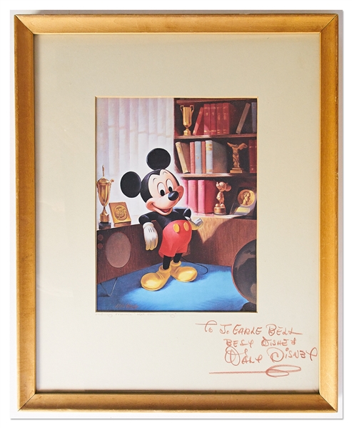 Walt Disney Signed Dye Transfer Print of Mickey Mouse for Mickey's 25th Anniversary -- With Phil Sears COA