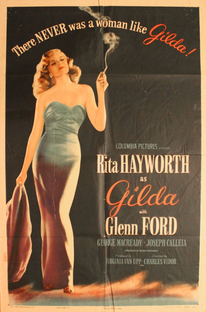 Gilda Movie Poster Ultra-Rare Original 1946 Gilda Movie Poster Featuring Rita Hayworth in Her Landmark Role