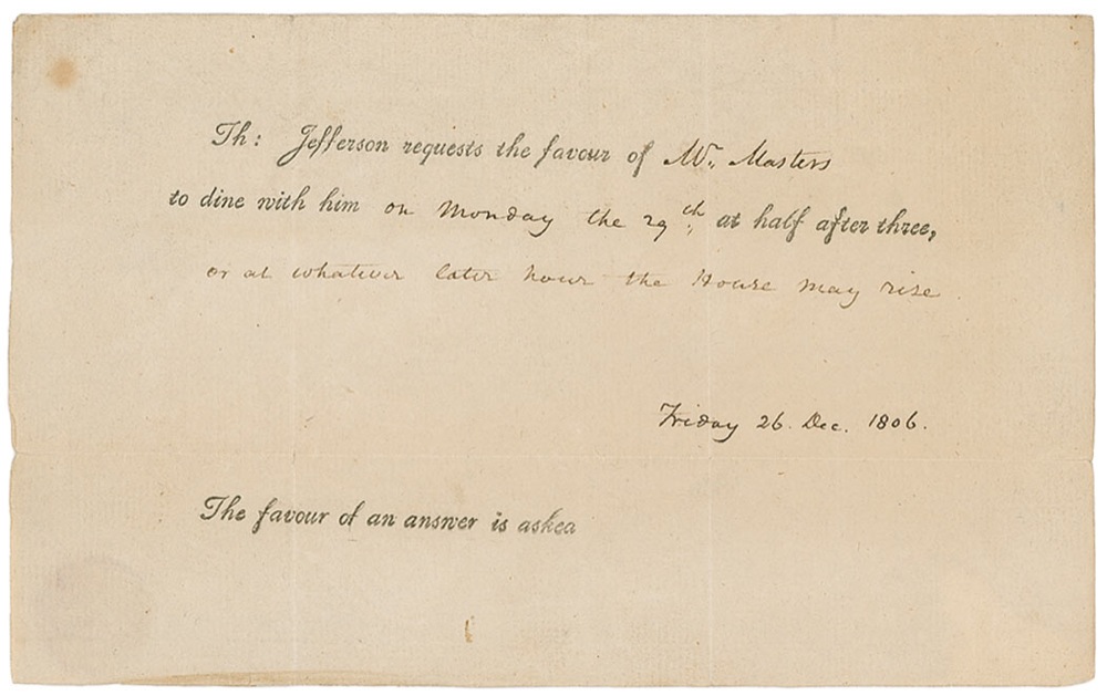 Thomas Jefferson Invitation 