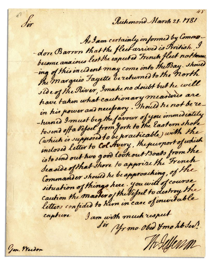 Thomas Jefferson Letter