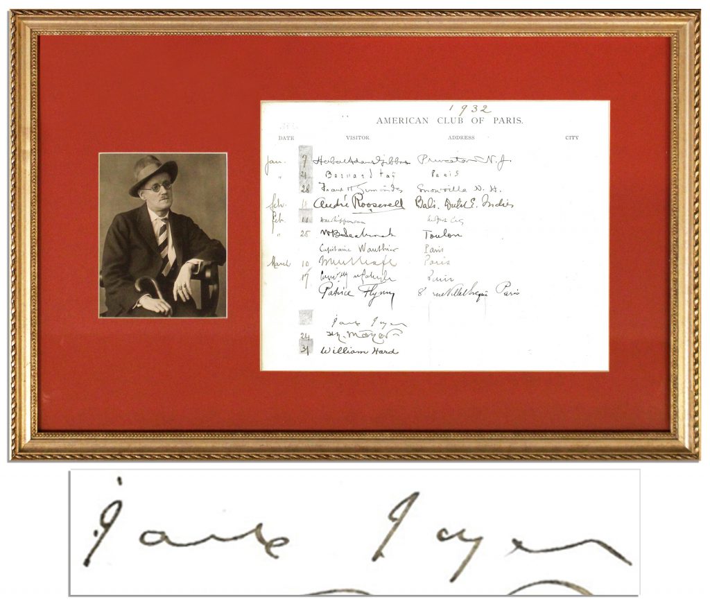 James Joyce Autograph