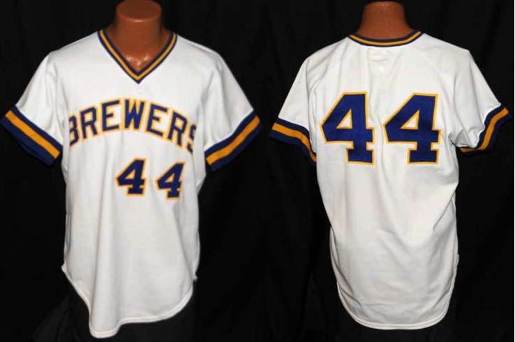 hank aaron game used jersey