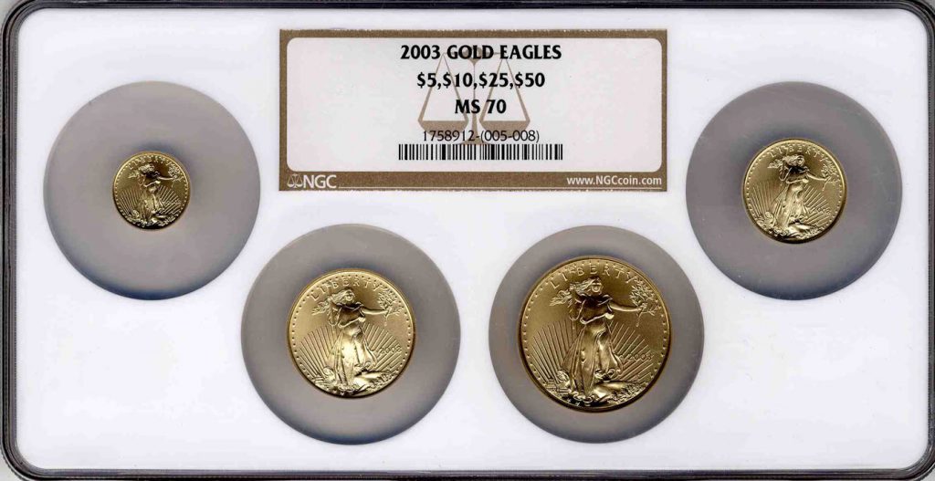 2003 Gold Eagle Set MS70