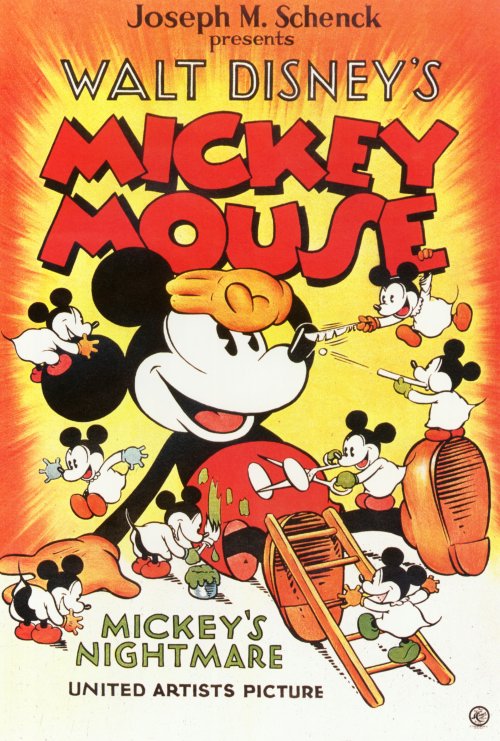 TIN SIGN Walt Disney Mickey Mouse Building A Building Cartoon Movie Art Poster