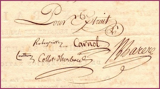 Robespierre signed 1793 document