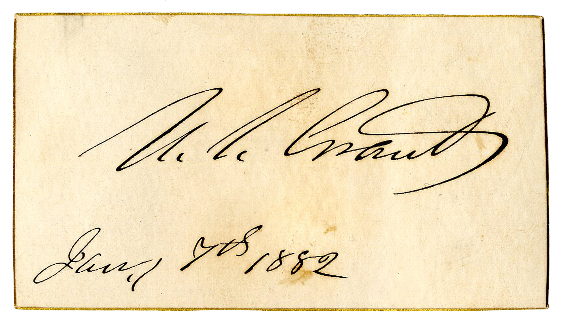 Lot Detail - Ulysses S. Grant Signed Card With Gilt Edges -- 1882