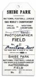 1948 NFL World Championship Photographer Field Pass -- Shibe Park, Philadelphia Eagles vs. Western Champions -- Staple Holes, Very Good