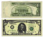 $5 Federal Reserve Error Note -- Series 1985, San Francisco -- Insufficient Ink to Verso