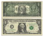 $1 Federal Reserve Error Note -- Series 2003, Philadelphia -- Reverse Offset Printing Error