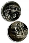 Georgia Quarter Error Coin -- 1999-P -- Struck 20% off Center -- Fine