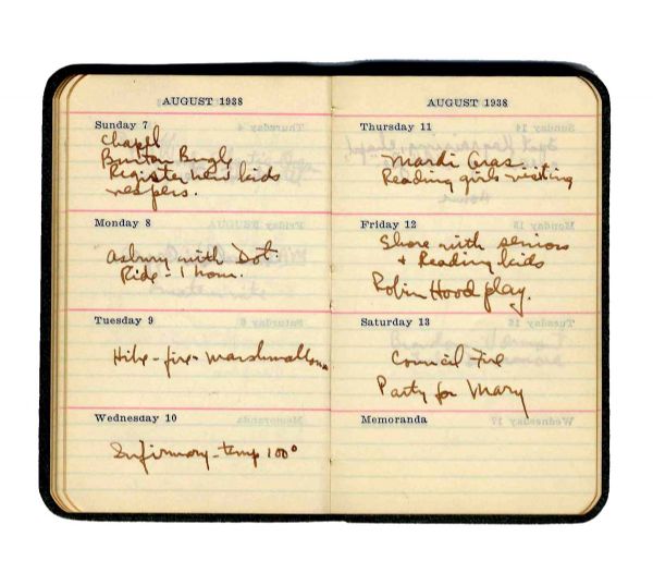 1938 Diary by Frances ''Terry'' Glassmoyer, J.D. Salinger's Frequent Companion at Ursinus College -- Terry Pens in a Number of Dates With ''Jerry''