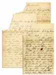 Lot of Three Indiana Civil War Letters -- ...we have to stand...Heaths abuse again. He made a man cary a rail the other day 8 hours in the rain for fireing his gun in camp...