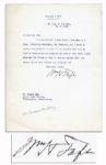 William Taft Typed Letter Signed -- Taft Forgets If He Mailed  Letter -- ...without my Secretary...[and] with my lack of familiarity in doing my own work...