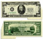 $20 Federal Reserve Error Note -- Series 1969-C -- Upper Right Corner Cut Off, Lower Right Corner Extra Large Margins