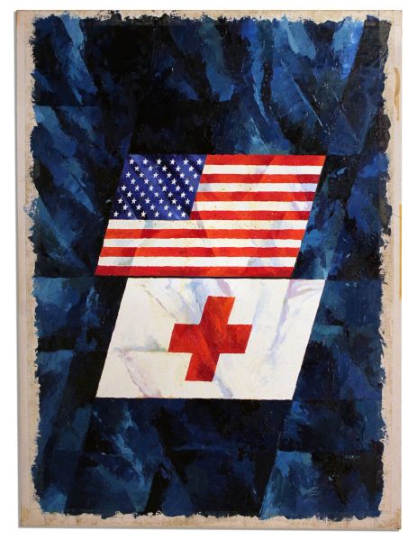 Original Oil Painting Commissioned for an American Red Cross Poster -- by Artist Robert H. Dellett