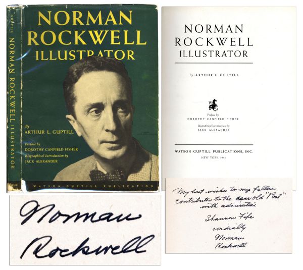 Norman Rockwell Signed Copy of His Biography, ''Illustrator'' -- Inscribed to a Colleague at ''the dear old 'Post'''