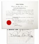 Calvin Coolidge Document Signed -- Appoints a Woman Notary in 1926