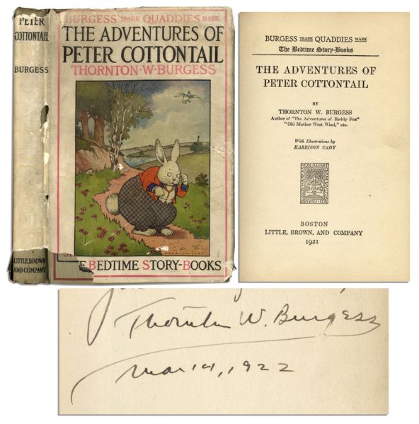 Thornton Burgess ''The Adventures of Peter Cottontail'' Signed