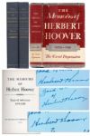 Herbert Hoover Signs All Three First Edition Volumes of His Memoirs