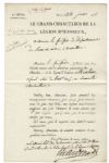 Napoleonic Legion DHonneur Document -- 1816 