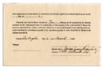 1946 Document Signed by Marilyn Monroe as Norma Jean Dougherty -- Dougherty Models for Earl Moran One Year Before She Becomes Marilyn
