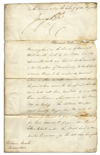 George IV Signed Document as Prince Regent -- 1818