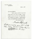 Franklin D. Roosevelt Rare Handwritten Note Signed as President Regarding the 1939 Royal Visit -- Could you send me your stories to the Times, covering the visit?