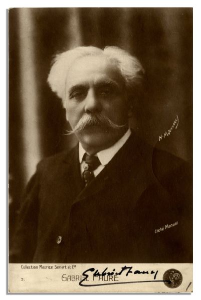Rare Gabriel Faure Signed Photo -- French Composer Photographed by Manuel Freres