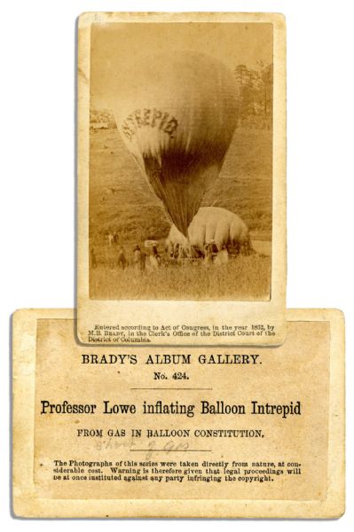 Mathew Brady Civil War Photo -- ''Inflating Balloon Intrepid''