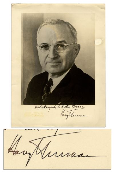 Harry Truman 12.25'' x 9.5'' Signed Photo