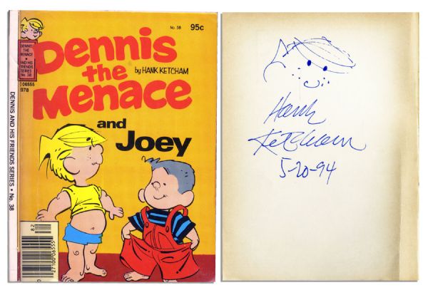 Hank Ketcham Signed Drawing of ''Dennis the Menace''