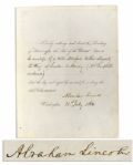 Abraham Lincoln 1864 Document Signed -- Excellent Full Signature