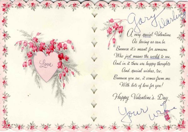 Lucille Ball Valentine's Day Card to Her Husband
