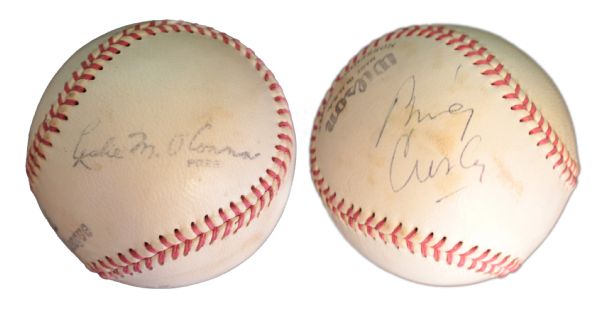 Bing Crosby Rare Single-Signed Baseball -- Two Quintessential American Traditions