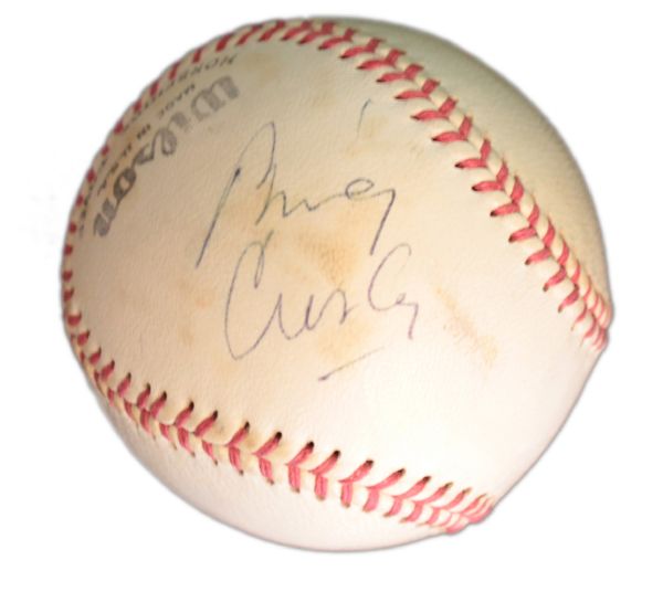 Bing Crosby Rare Single-Signed Baseball -- Two Quintessential American Traditions