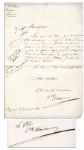 French General Bailly de Monthion Signed Document -- Count of the First French Empire Under Napoleon