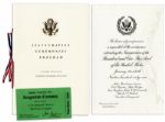 John F. Kennedys Presidential Inauguration Invitation, Ticket & Program -- Special Press Packet