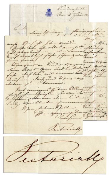 Queen Victoria Autograph Letter Signed -- ''...how very happy I consider myself to count the Princess as my true dear friend...'' -- 1851