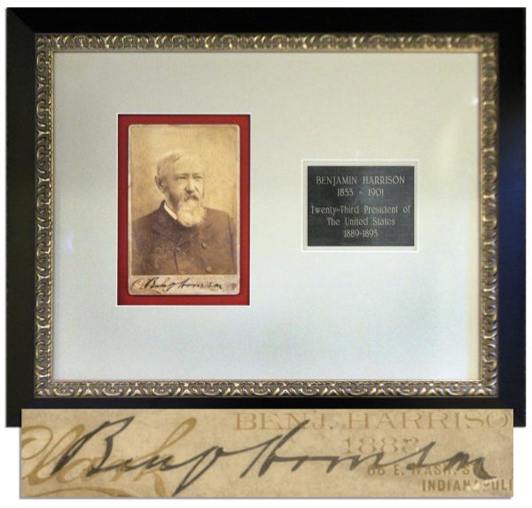 Rare Benjamin Harrison Signed Cabinet Card