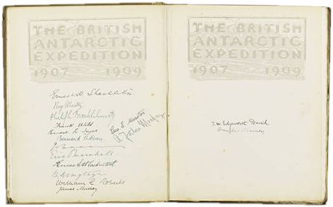 Signed First Edition of ''The Antarctic Book. Winter Quarters 1907-1909'' -- One of Only 300 Printed, Signed by All 16 Members of Shacketon's Shore Party