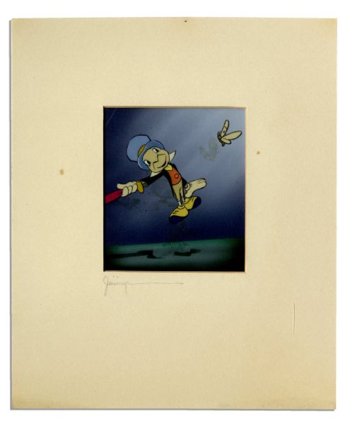Walt Disney Original ''Pinocchio'' Cel -- Intricate Artwork of Jiminy Cricket