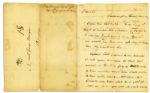 Declaration Signer George Clymer Autograph Letter Signed Regarding a Slave Exchange -- ''...Captain Litle proposed...to exchange his black girl registered in Penn'a for Judy...'' -- 1768