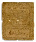 Declaration of Independence Signer John Morton Colonial Currency Signed -- 1772