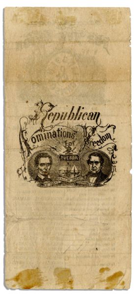 Michigan Ballot From the Lincoln-Johnson 1864 Presidential Election